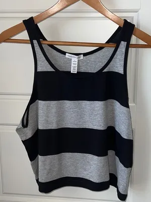 Ambiance Apparel Crop Stripes Top thumbnail 1