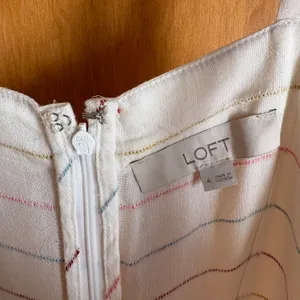 LOFT Striped Tiered‎ Maxi Dress Womens 4 White Linen Blend Sleeveless Boho thumbnail 4