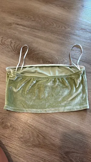 Green velvet Princess Polly tube top thumbnail 3