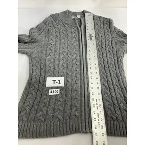 Womans Croft And Barrow Sweater Petite XL Gray Cable Knit Full Zip thumbnail 7