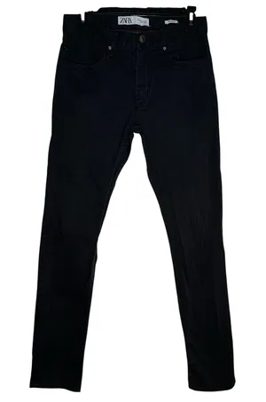 Zara Mens Skinny Fit‎ Black Pants 5-Pocket Denim Style Trousers Size 30 thumbnail 1