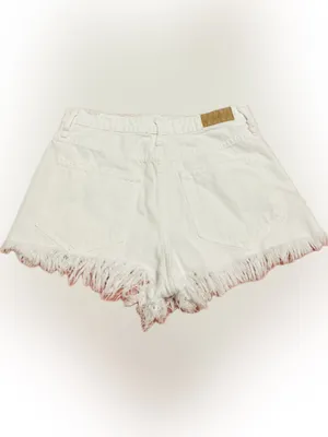 Show Me Your Mumu White Denim Distressed Frayed Hem Women Shorts thumbnail 3