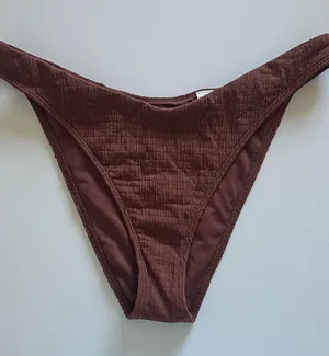 {Abercrombie & Fitch} Brand New Textured Brown Bikini Bottoms thumbnail 1