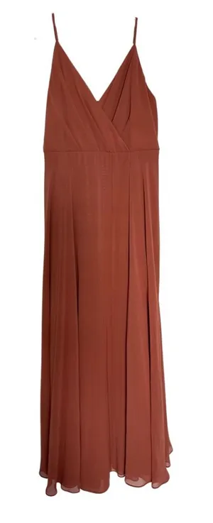 Birdy Grey Rust Orange Chiffon Dress (Size Medium) thumbnail 1