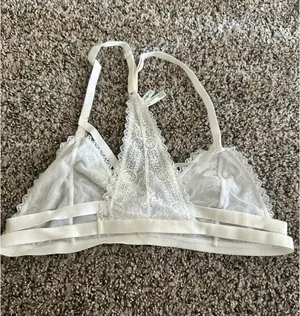 white lacy bralette thumbnail 3