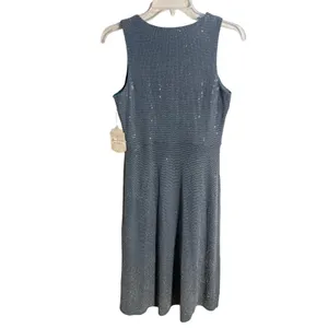 Altar'd State Bluebell Sequin Dress M Blue‎ NEW Faux Wrap Metallic Keyhole thumbnail 3