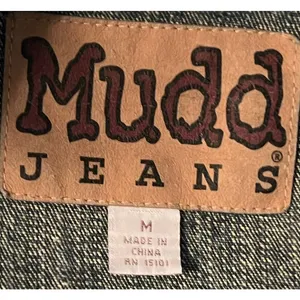 Mudd Jeans Women's Denim Jean Three Button Jacket Buttoned Shoulders‎ Size M Blue Size M thumbnail 3