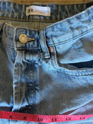 Zara Light Blue Straight cropped Jeans thumbnail 7