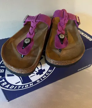 Birkenstock Gizeh Purple Braided Thong Sandals 36 US size ladies 5 thumbnail 1
