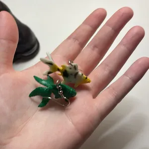 Koi Fish Dangle Earrings Green thumbnail 4