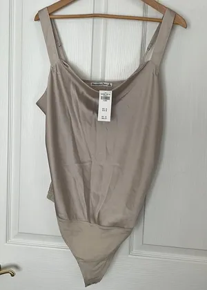 Abercrombie Wide Strap Cowlneck Cami Thong Bodysuit thumbnail 2