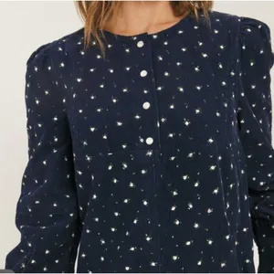 Something Navy Edie Corduroy Long Sleeve Mini Shift Dress Navy Blue Floral‎ XS thumbnail 8