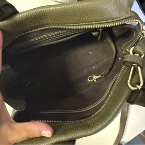Michael Kors Rollins Satchel Green Pebbled Leather Tote Cross Body thumbnail 4