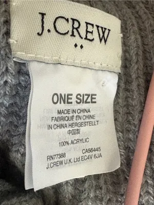 J. Crew Classic Knit Scarf with Pearl Accents - Light Gray thumbnail 2