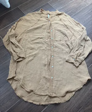 Aerie Casual Long-Sleeve Shirt - Tan thumbnail 1