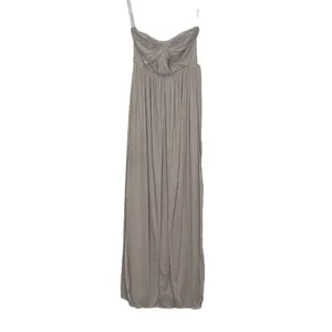 David's Bridal One Shoulder Strap Beige Maxi Dress Size 4 thumbnail 2