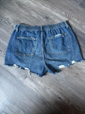 aerie M Daydream Woman’s Distressed Lightweight Denim Shorts Elastic Waistband thumbnail 3
