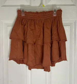 Aerie Orange Skirt Ruffle Burnt Mini Small thumbnail 1