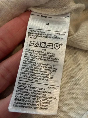 GAP Cream Ribbed Crewneck Sweater Size Medium - C11-260 thumbnail 6