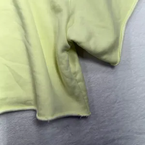 American Eagle XXL Cropped Sweatshirt Yellow Short Sleeve Raw Hem Boxy Fit Top thumbnail 3