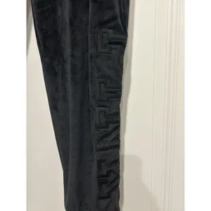 New PINK Victoria’s Secret Women’s Black Velour Jogger Pant Pockets Size XL Cozy thumbnail 5