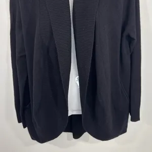 Quince Black 100% Mongolian Cashmere Shawl Cardigan Women Large NWT Luxury Knit thumbnail 4