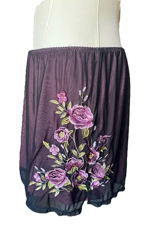 Dolls Kill Floral Embroidered Mini Skirt thumbnail 1