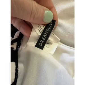 Dreamsuit Swimsuit Tankini Top‎ Sz 12 Black White Halter Underwire Supportive thumbnail 5