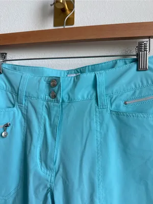Daily Sports Miracle Capri Aqua Blue Golf Pants Women's Size 8 Stretch thumbnail 7