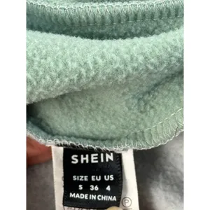 SHEIN Colorblock Hoodie Gray‎ Green Fleece Lined Sweatshirt Women's Size S thumbnail 6