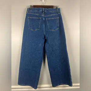 Boden Wide Leg Jean size 8 Button Fly Denim crop 24” inseam thumbnail 4