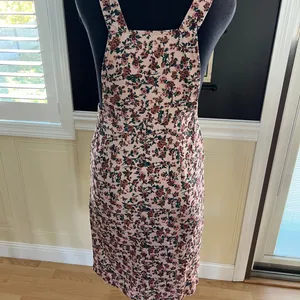 Clearance 50% off Vintage Floral Corduroy Overalls Dress, Small thumbnail 4