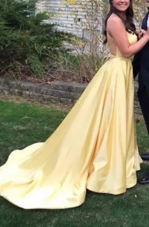 Sherri Hill Yellow Prom Gown thumbnail 2