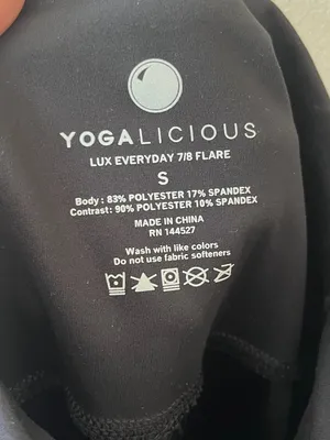 YOGALICIOUS Sz S Pull On Black Lux Comfort 7/8 Flare Leggings thumbnail 2