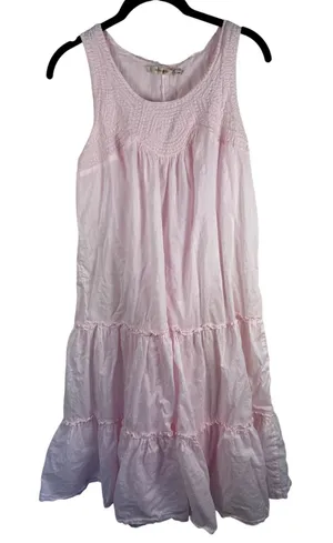 Soft‎ Surroundings Maxi Nightgown Womens Small Cotton Tiered Smocked Boho thumbnail 1