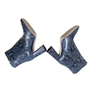 Sam Edelman Womens CODIE leather Navy Ankle Boots Shoes 6.5M snake print thumbnail 6