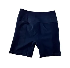 High-Rise navy blue Bike Shorts with Wide Waistband thumbnail 1