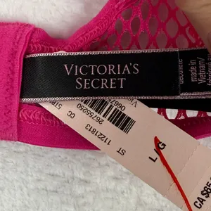Victoria's Secret Very Sexy Low Cut Demi Unlined Fishnet Mesh Bra Pink Large NEW thumbnail 4