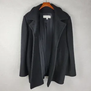 Liz Claiborne Womens Pea Coat 14 Black Wool Double Breasted Outerwear Winter thumbnail 13