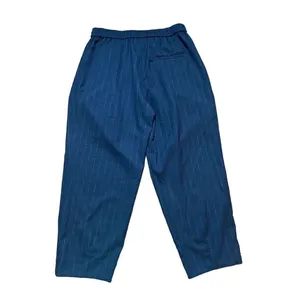 Free People dark gray pinstripe trouser pull on pants zip‎ pockets XS thumbnail 2