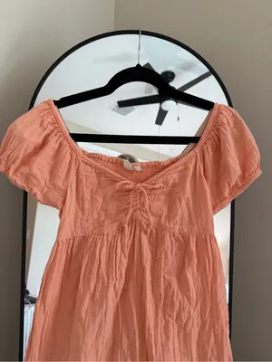 Roxy Coral Peach Off-Shoulder Mini Dress thumbnail 2