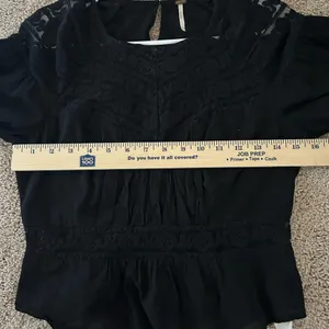 Free People Sweet Mornings Black Lace Blouse Top Size XS thumbnail 7