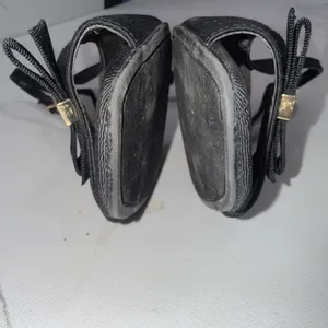 Coach & Four Black Classic Square Slingback Bow Minimalist Career Kitten Heels 9 thumbnail 10