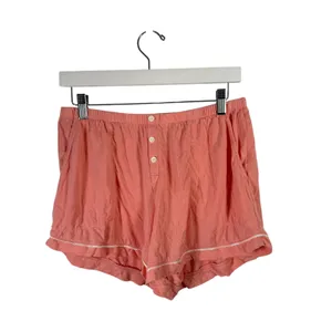 Soma Cool Nights Pajama 3 Piece Set Short Sleeve Shorts Pants Orange Womens Med thumbnail 5
