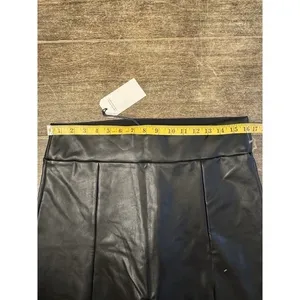 Abercrombie & Fitch Vegan Leather Leggings Size XL High Rise Zipper Ankle Black thumbnail 9