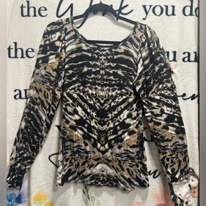 Karen Kane Animal Print Stretch Jersey Wrap Top Size L thumbnail 1
