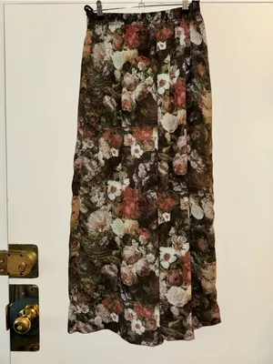 Sheer vintage 2000s floral The Limited wide leg palazzo pants Medium thumbnail 2