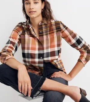 NWT Madewell‎ Classic Ex-Boyfriend Shirt in Seconda Plaid Size XL thumbnail 1