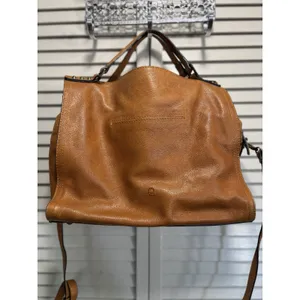 C & C California Leather Bag‎ Satchel Camel Double Strap Zip Brown thumbnail 9