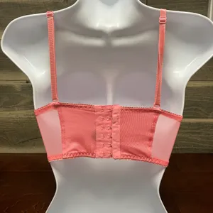Black Fuchsia Peach Colored Lace Bra With 6 Rows Of Claps Size 34B thumbnail 6
